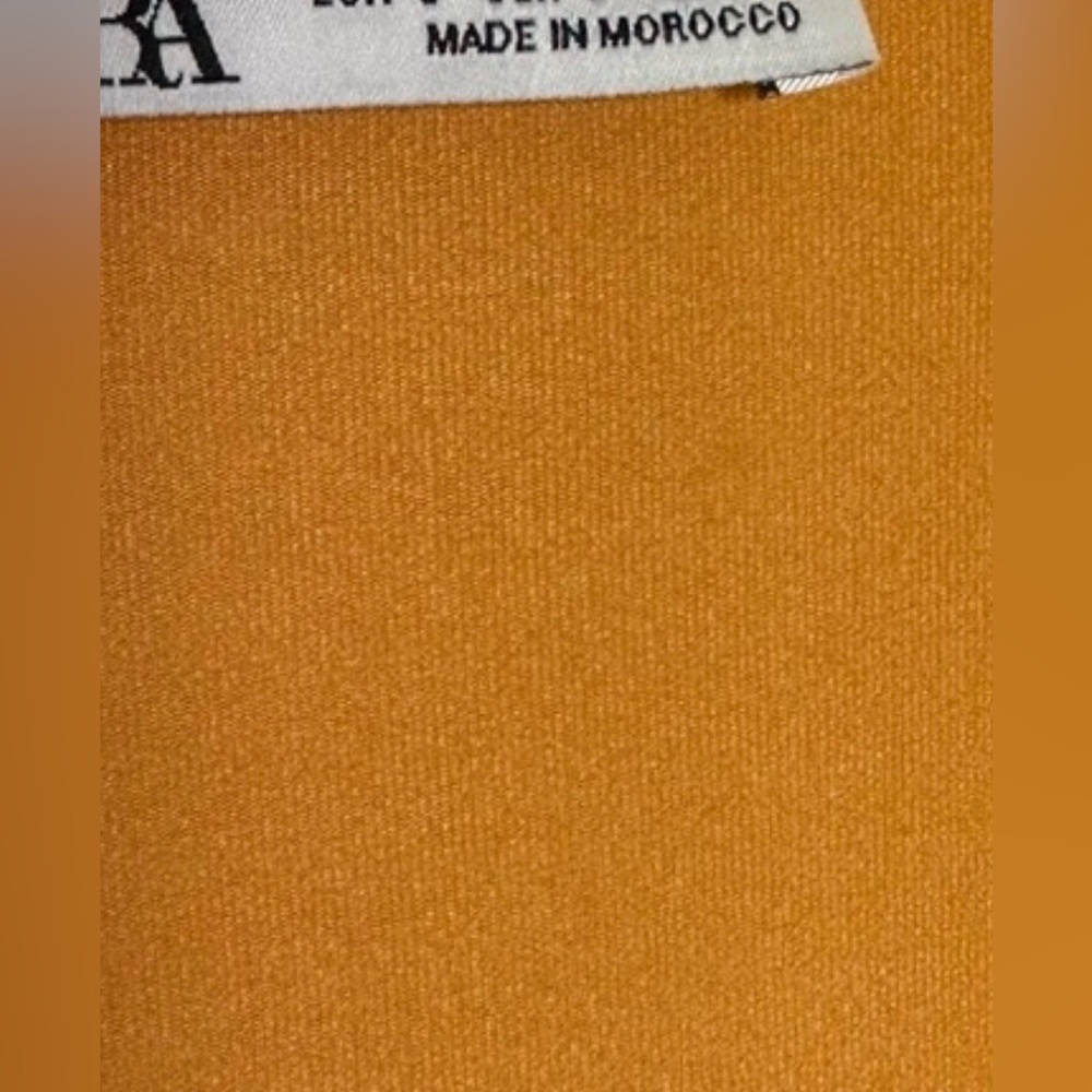 NWT Zara Mustard Yellow Asymmetrical Slip Dress L - Picture 8 of 9